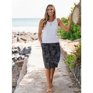 Ripskirt Hawaii Shibori Charcoal Midi Wrap Skirt Length 3 Womens XXL